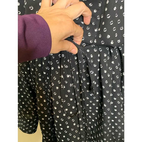 Rebel long sleeves black polka dots belted mini dress size 3X - Picture 9 of 14